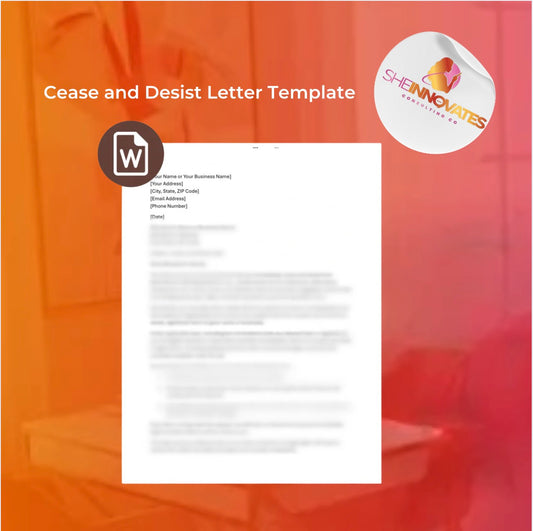 Cease and Desist Letter Template